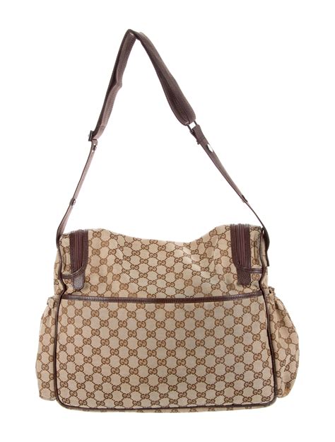 harga diaper bag gucci original|Original GG diaper bag in beige and ebony GG canvas .